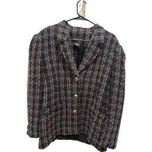 Adolfo Atelier Women’s Colorful Vintage Business Blazer Jacket Size 10